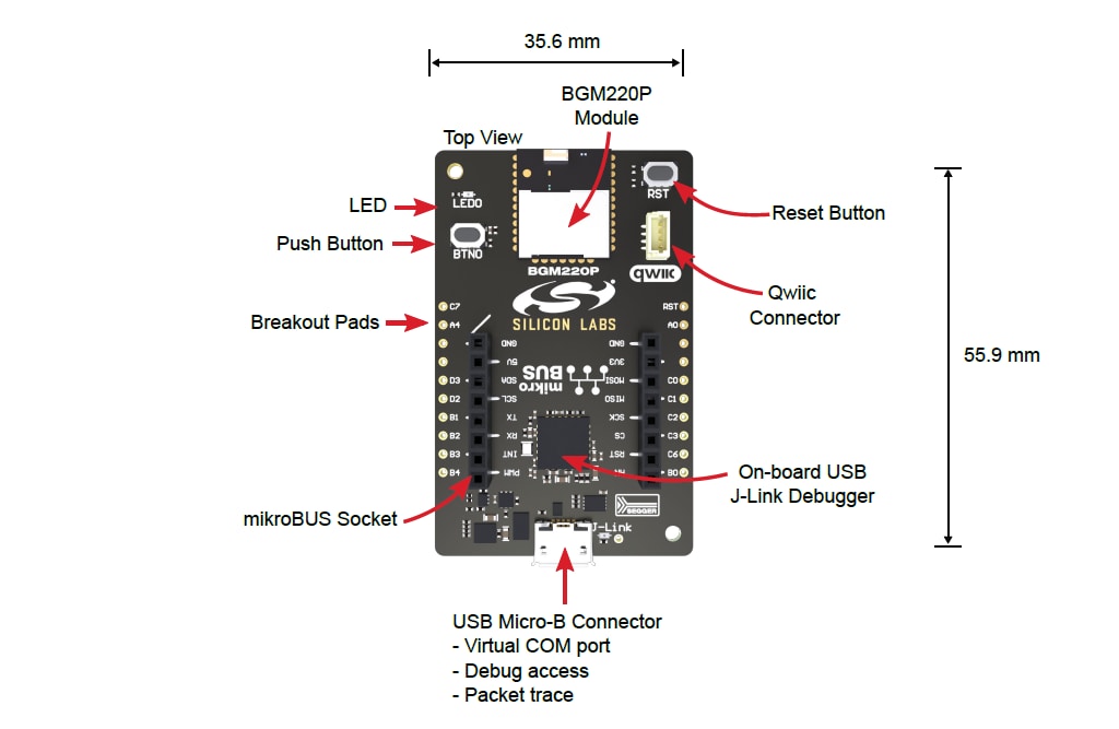 Silicon Labs Drahtloses Bluetooth®-Explorer-Kit BGM220